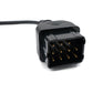 SYSTEM-S OBD cable 40 cm OBD 2 socket for Renault 12 pin in black for car diagnostics