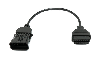 SYSTEM-S OBD Kabel 30 cm OBD 2 Buchse für Opel 10pin in Schwarz für Auto Diagnose