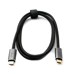 SYSTEM-S USB 3.2 Gen 2 Kabel 100 cm Typ C Stecker zu Stecker Adapter geflochten Schwarz