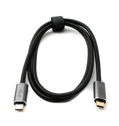 Cable SYSTEM-S USB 3.2 Gen 2 100 cm Tipo C Adaptador Macho a Macho Trenzado Negro