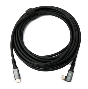 SYSTEM-S USB 3.2 Gen 1 Kabel 5 m Typ C Stecker zu Stecker Adapter Winkel in Schwarz