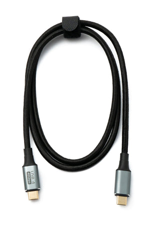 SYSTEM-S USB4 Kabel 100 cm Typ C Stecker zu Stecker 40 Gbit/s USB 4.0 geflochten Schwarz