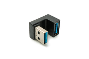 Adaptateur SYSTEM-S USB 3.0 Gen 2 U Turn 180° type A femelle vers câble mâle en noir