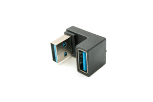 Adaptateur SYSTEM-S USB 3.0 Gen 2 U Turn 180° type A femelle vers câble mâle en noir