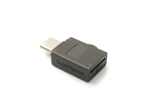 SYSTEM-S USB 3.1 Typ C Micro SD Karte Lesegerät Kartenleser SDXC Adapter in Grau