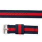 Bracelet SYSTEM-S 20 mm en nylon pour montre intelligente Samsung Galaxy Watch 4 en bleu rouge