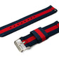 Bracelet SYSTEM-S 20 mm en nylon pour montre intelligente Samsung Galaxy Watch 4 en bleu rouge