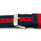Bracelet SYSTEM-S 20 mm en nylon pour montre intelligente Samsung Galaxy Watch 4 en bleu rouge