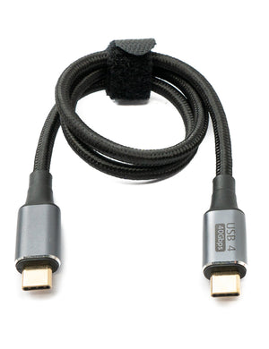 SYSTEM-S USB4 USB Kabel 50 cm Typ C Stecker zu Stecker 40 Gbit/s USB 4.0 geflochten Schwarz