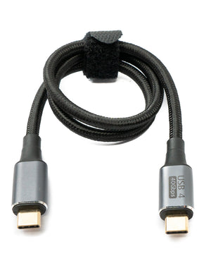 SYSTEM-S USB4 Kabel 50 cm Typ C Stecker zu Stecker 40 Gbit/s USB 4.0 geflochten Schwarz