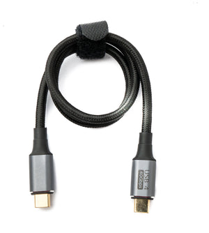 SYSTEM-S USB4 Kabel 50 cm Typ C Stecker zu Stecker 40 Gbit/s USB 4.0 geflochten Schwarz