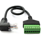 Câble LAN SYSTEM-S 30 cm prise RJ45 vers adaptateur d'angle bornier 8 broches en noir