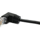Câble LAN SYSTEM-S 30 cm prise RJ45 vers adaptateur d'angle bornier 8 broches en noir