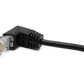 Câble LAN SYSTEM-S 30 cm prise RJ45 vers adaptateur d'angle bornier 8 broches en noir