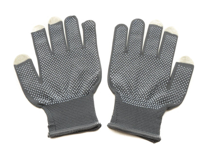 Guantes de tela antideslizantes SYSTEM-S para pantallas táctiles de smartphones en color gris