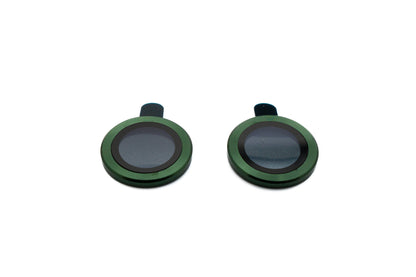 SYSTEM-S Camera Protection Lens Cover made of Glass Metal for iPhone 13 + Mini Green