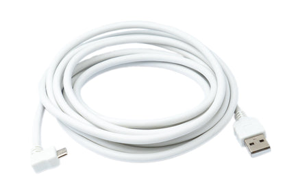 SYSTEM-S USB 2.0 Kabel 300 cm Micro B Stecker zu Typ A Stecker Winkel Adapter in Weiß