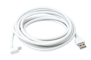 SYSTEM-S USB 2.0 cable 300 cm Micro B plug to Type A plug angle adapter in white