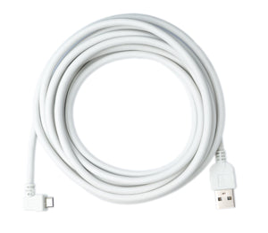 SYSTEM-S USB 2.0 cable 300 cm Micro B plug to Type A plug angle adapter in white