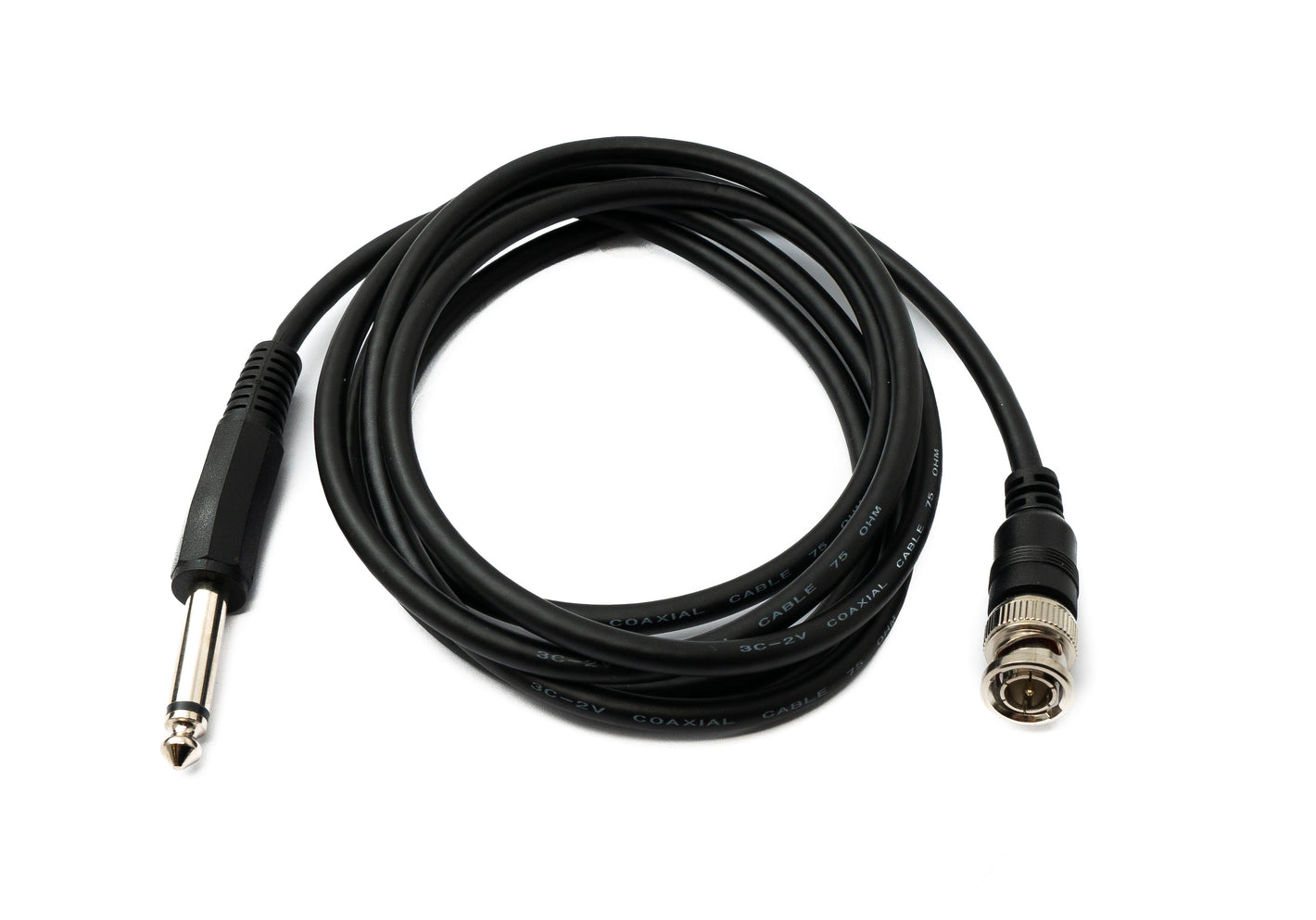 Cable de audio de 180 cm con conector jack de 6,35 mm a conector BNC, adaptador AUX en negro