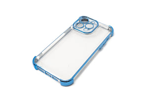 Coque de protection antichoc en TPU bleu brillant transparent pour iPhone 14 Pro Max