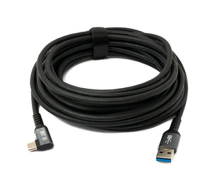 SYSTEM-S USB 3.2 Gen 1 Kabel 5m Typ C Stecker zu 3.0 Typ A Stecker Adapter Winkel Schwarz