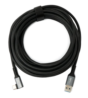 SYSTEM-S USB 3.2 Gen 1 Kabel 5m Typ C Stecker zu 3.0 Typ A Stecker Adapter Winkel Schwarz