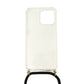 SYSTEM-S Silicone Protective Case with Neck Strap in Transparent Case for iPhone 14 Pro