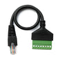 Câble LAN SYSTEM-S 30 cm fiche RJ45 vers adaptateur bornier 8 broches en noir