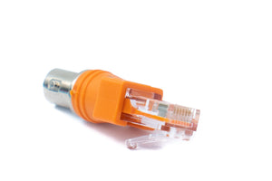 Adattatore coassiale da spina RJ45 a presa BNC cavo da 50 Ohm in arancione