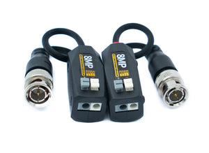 SYSTEM-S 2x UTP Kabel 10 cm Screw Lock zu BNC Stecker für HD Kameras Adapter in Schwarz