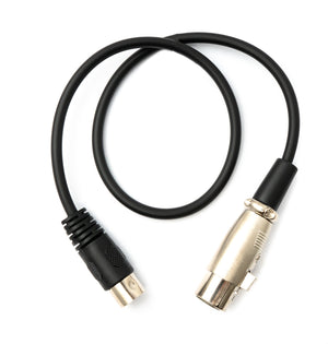 Audio cable 50 cm XLR 3-pin socket to DIN 5-pin plug adapter in black