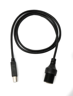 SYSTEM-S USB 2.0 Kabel 100 cm Typ B Stecker zu Buchse Bulkhead Wasserfest in Schwarz