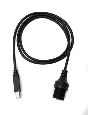 SYSTEM-S USB 2.0 cable 100 cm type B male to female bulkhead waterproof in black