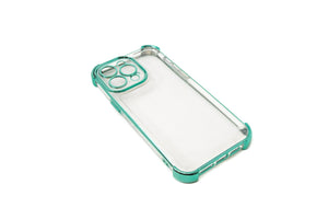 Coque de protection antichoc en TPU transparent vert brillant pour iPhone 14 Pro Max