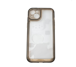 Funda protectora de silicona TPU a prueba de golpes en funda transparente negra para iPhone 14 Plus