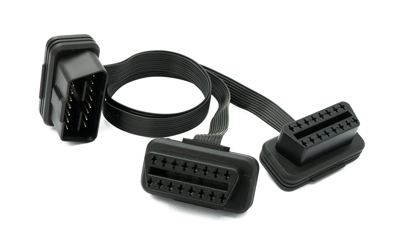 Cable OBD Y SYSTEM-S 30 cm OBD 2 16pin J1962M macho a 2x J1962F hembra plano para coche