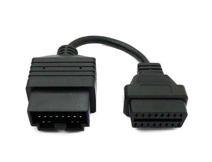 SYSTEM-S OBD Kabel 10 cm OBD 2 Buchse für Kia 20pin in Schwarz für Auto Diagnose