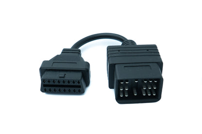 Cable OBD SYSTEM-S de 10 cm con toma OBD 2 para Toyota de 17 pines en negro para diagnóstico de coche