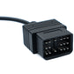 SYSTEM-S OBD cable 10 cm OBD 2 socket for Toyota 17pin in black for car diagnostics