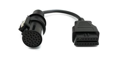 SYSTEM-S OBD Kabel 20 cm OBD 2 Buchse für Iveco 30pin in Schwarz für Auto Diagnose