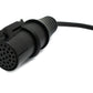 SYSTEM-S OBD Kabel 20 cm OBD 2 Buchse für Iveco 30pin in Schwarz für Auto Diagnose