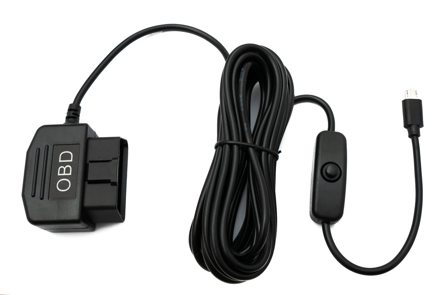 Cable OBD SYSTEM-S de 350 cm, enchufe OBD 2 a USB 2.0, interruptor de enchufe Micro B, diagnóstico del coche