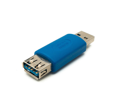 Câble adaptateur SYSTEM-S USB 3.0 type A mâle vers femelle en bleu