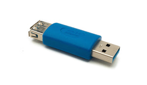 Adaptador USB 3.0 SYSTEM-S tipo A cable macho a hembra en color azul