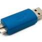 Adaptador USB 3.0 SYSTEM-S cable tipo A macho a micro B macho en color azul