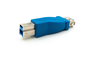 Adaptador USB 3.0 tipo B macho a cable tipo A hembra en color azul