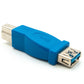 Adaptateur SYSTEM-S USB 3.0 type B mâle vers câble femelle type A en bleu