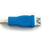 Adaptateur SYSTEM-S USB 3.0 type B mâle vers câble femelle type A en bleu