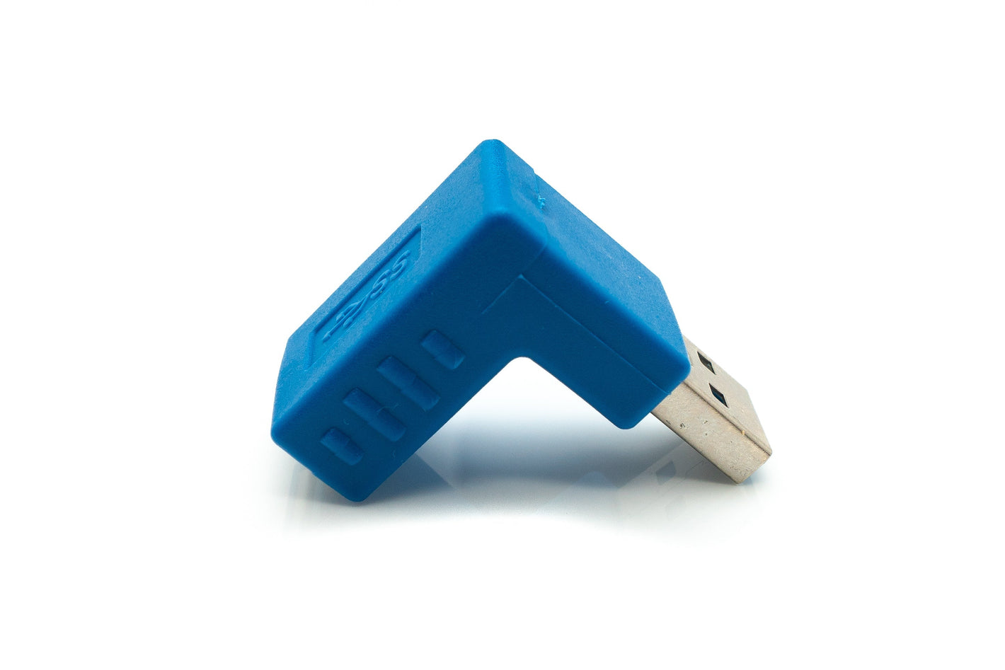 SYSTEM-S USB 3.0 adapter type A male to female angle cable in blue